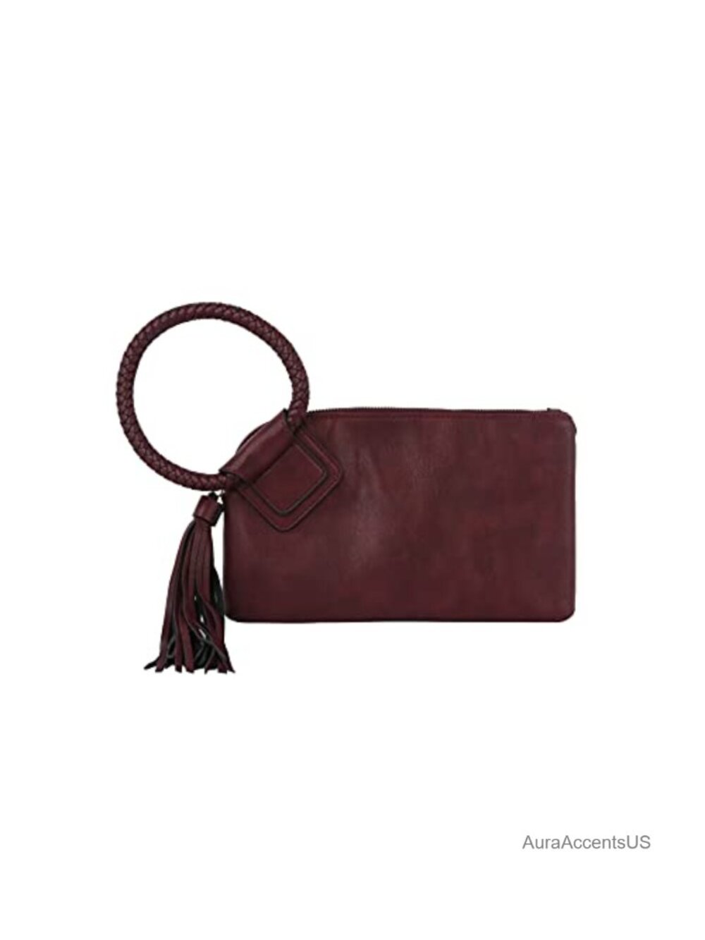 Womens Vegan Leather Clutch Wristlet Evening Bag with Hand Strap
